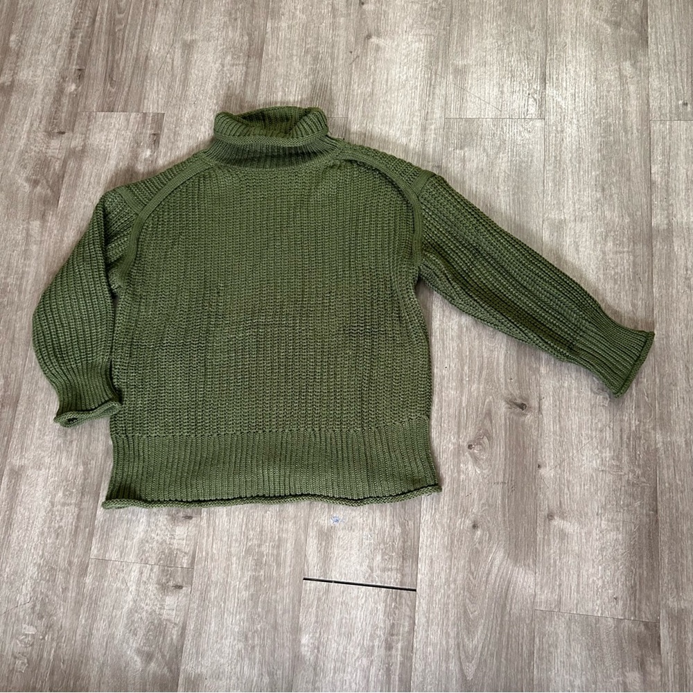 Lillusory Chunky Knit Sweater – Olive Green – Size XL